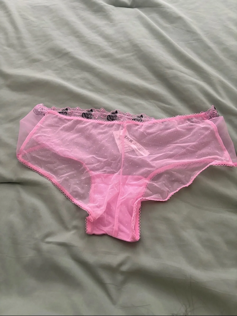 Victoria’s Secret PINK Wink Embroidered Butterfly Mesh Cheeky Panty M